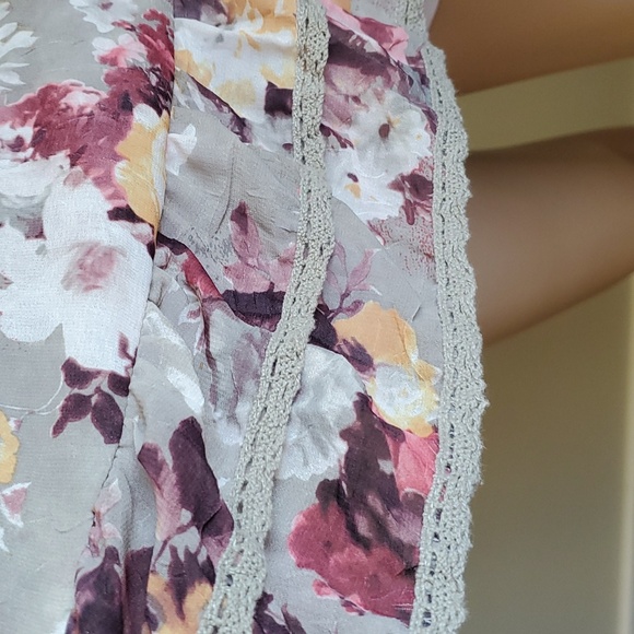 Pretty Floral Print off the shoulder blouse Boho Country Western Farm - Picture 5 of 9